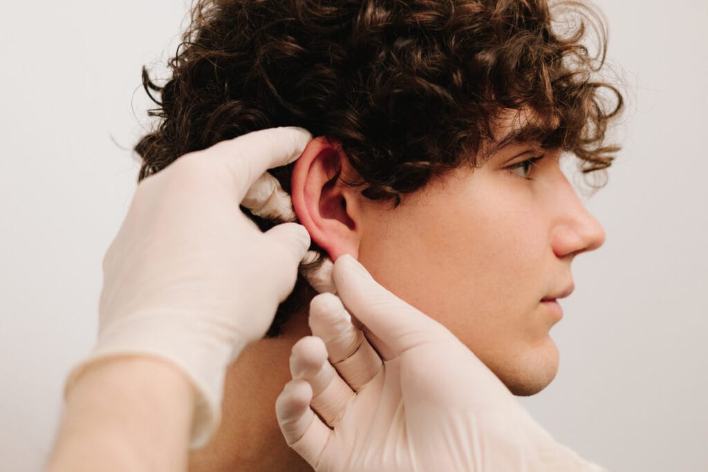 Male earlobe repair model